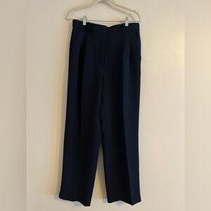 Aritzia Black Effortless Pant - Crepette - Pleated High-Waist Trousers